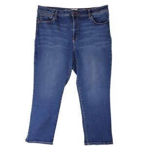 EV1 Womens Maddy Straight Leg Jeans 360 Stretch Medium Wash Size 20 🖤